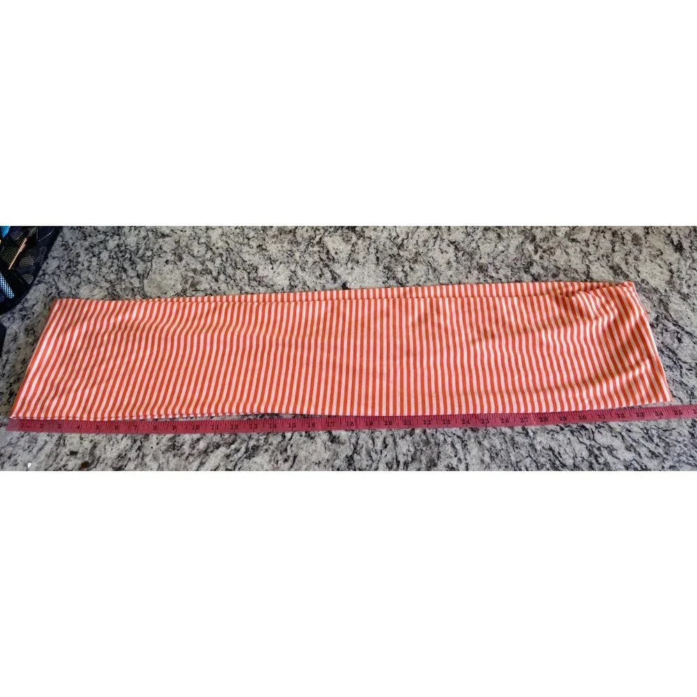 Veond Orange White Striped Infinity Scarf Soft Spring Classicore Cottagecore_7